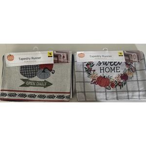 2 Pack Tapestry Table Runner Fall Pumpkin Patch HOME SWEET HOME Thanksgiving